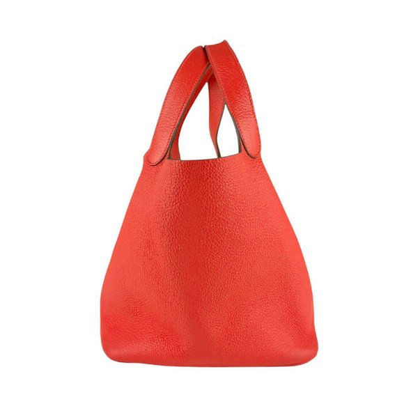 HERMES Picotin Lock MM Taurillon Clemence Handbag Pink Silver n0931 - Picture 2 of 5